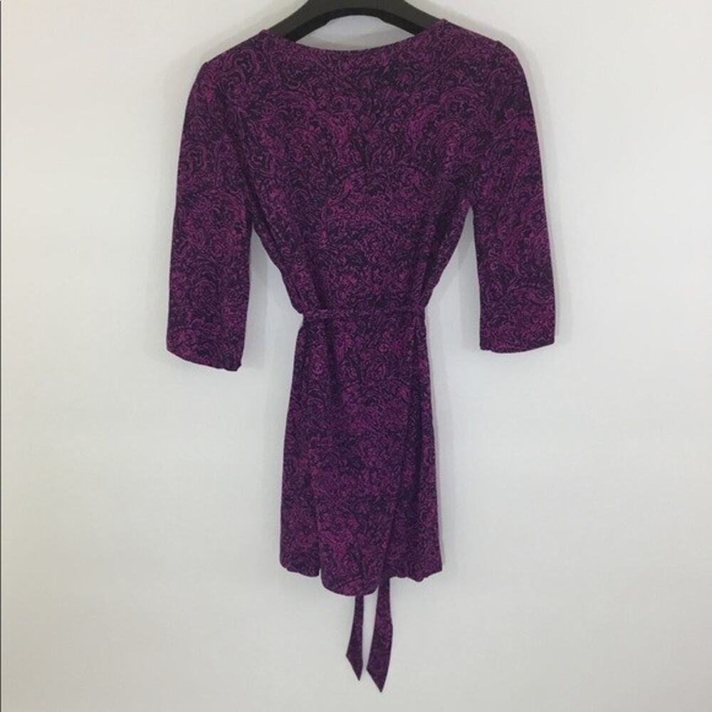 BANANA REPUBLIC PINK AND‎ BLACK 3/4 BELTED DRESS